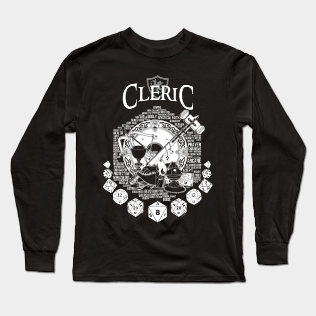 RPG Class Series: Cleric - White Version Long Sleeve T-Shirt by Milmino